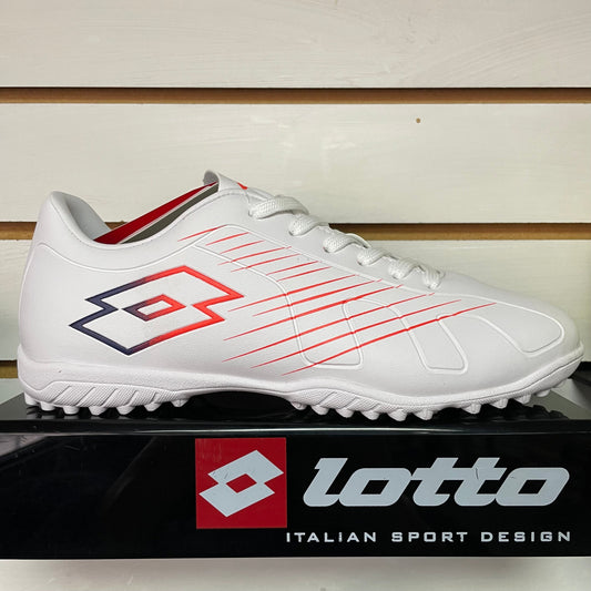 Zapato Baby Fútbol Juvenil Lotto - Fiore JR TF Blanco Rojo