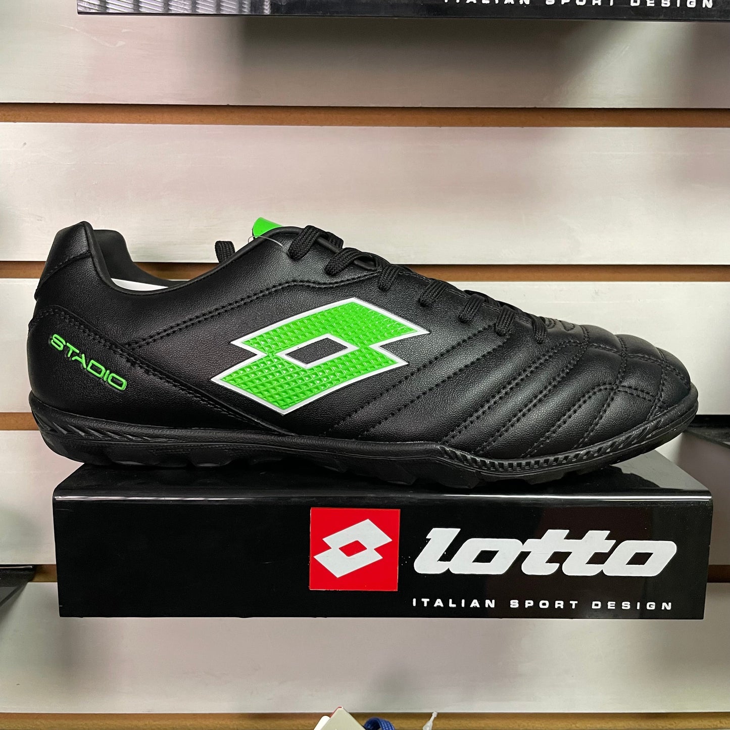 Zapatilla Baby Futbol Hombre Lotto - Stadio 705 TF Negro Verde
